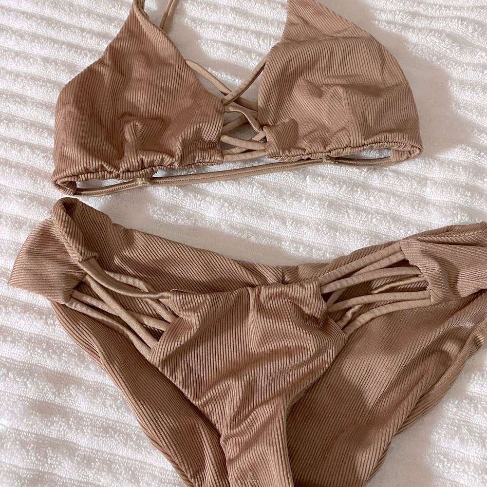 Chloe ribbed two piece by Beach Babe ribbed